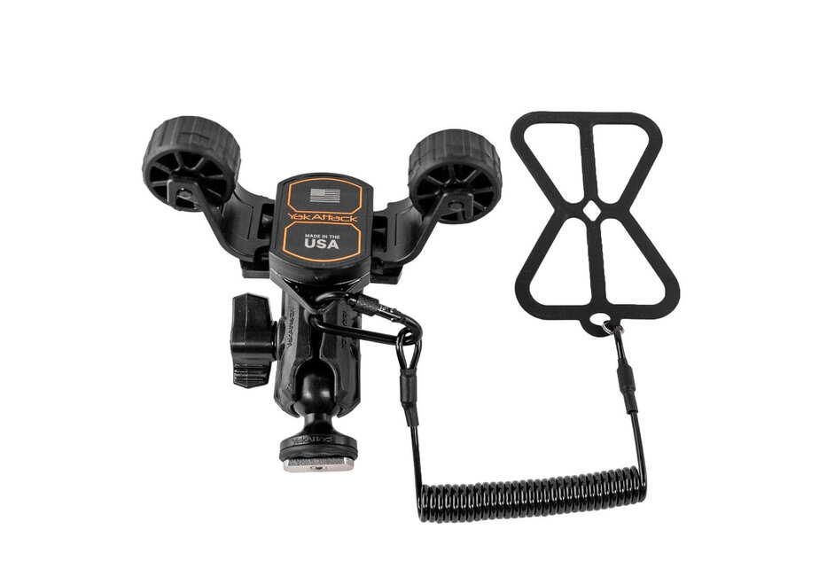 YakAttack RotoGrip Phone Holder with 1" Screwball Track Mount