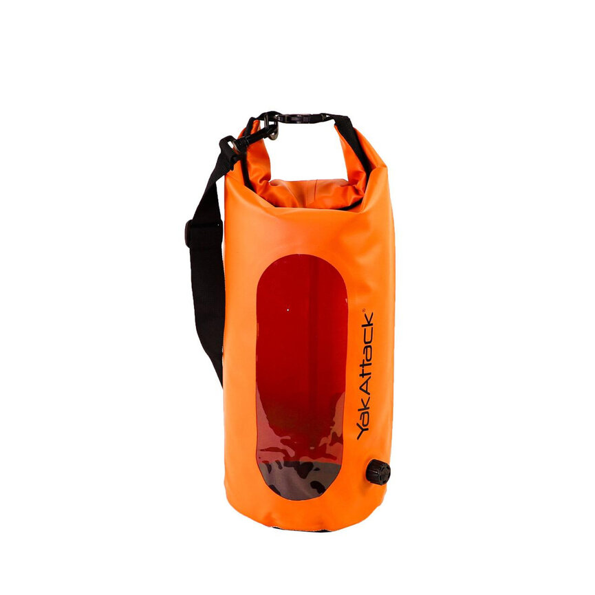 Yakattack 10L Roll-Top Drybag with Air Valve, Orange