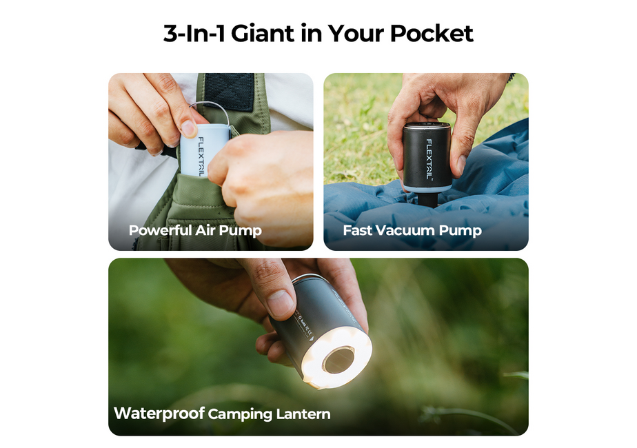 TINY PUMP 2X -Ultimate 3-in-1 Outdoor Pump with Camping Lamp