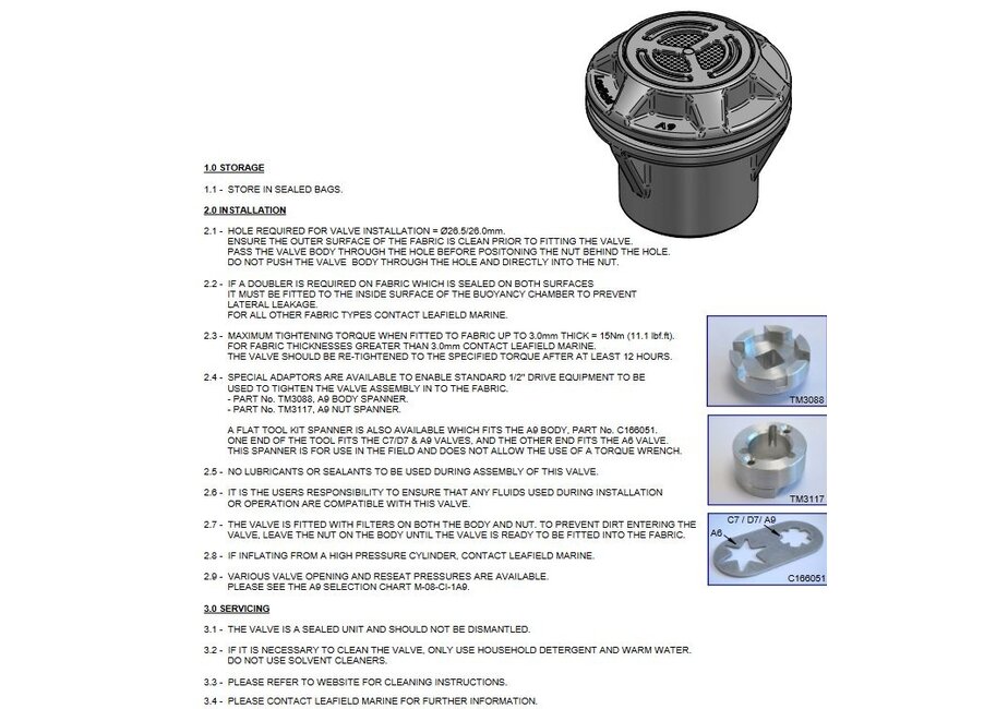 A9 Pressure Relief Valve