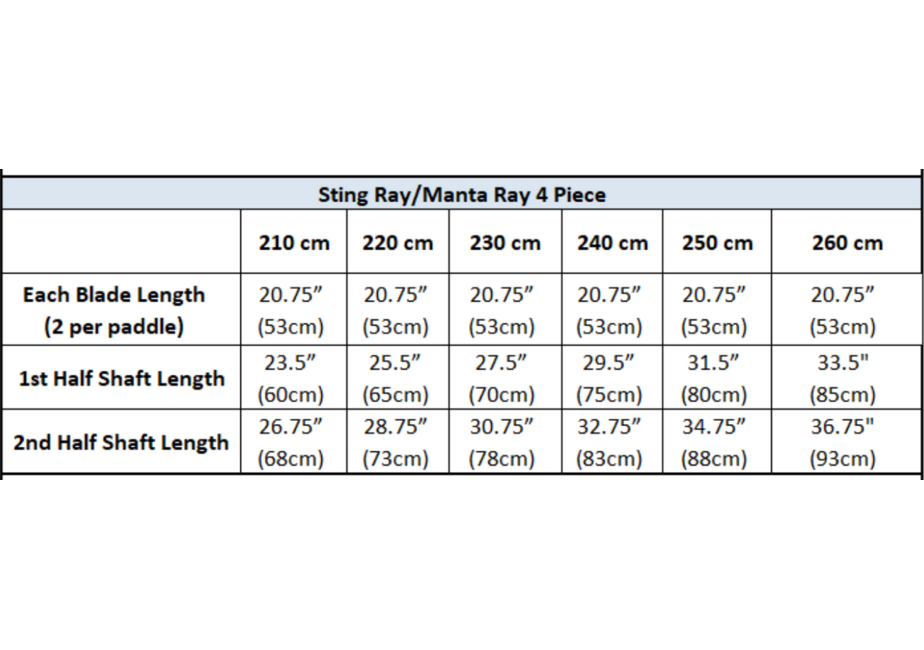 Manta Ray Hybrid 4-Piece Versa-Lok™ Kayak Paddle