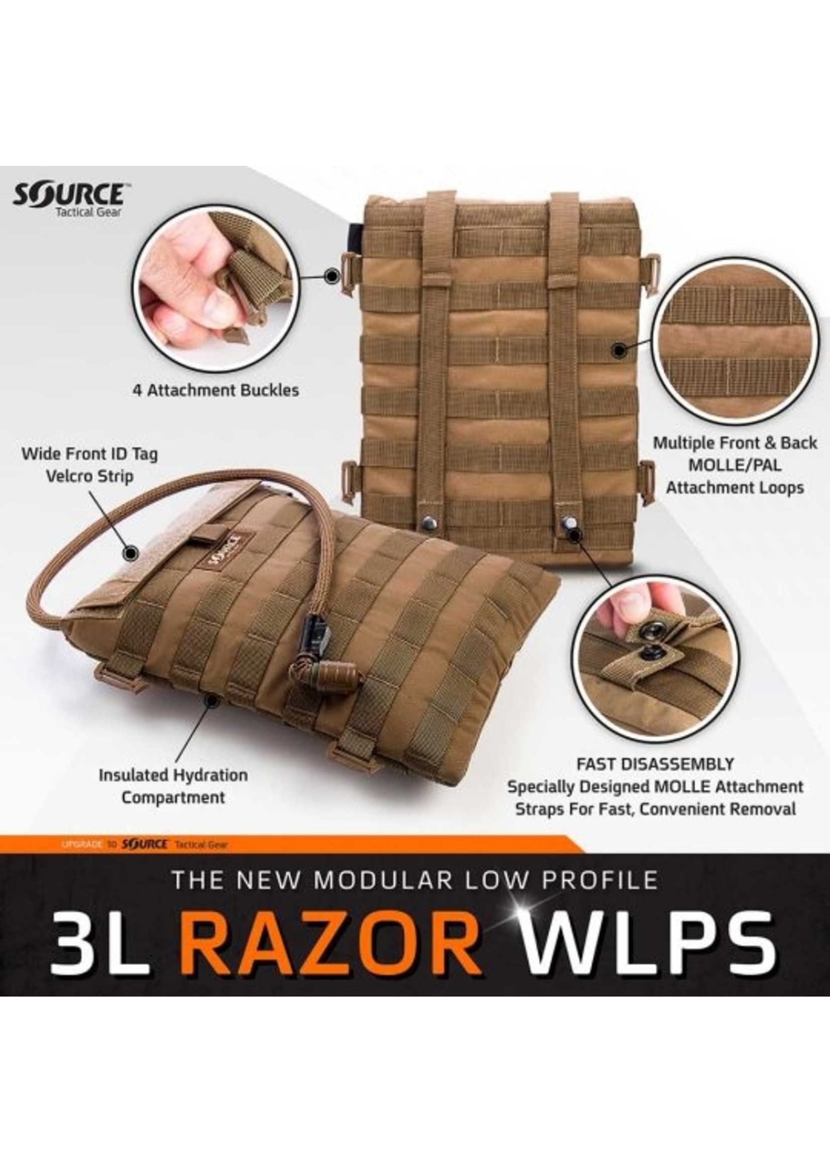 SOURCE TACTICAL GEAR RAZOR HYDRATION PACK - SDTAC