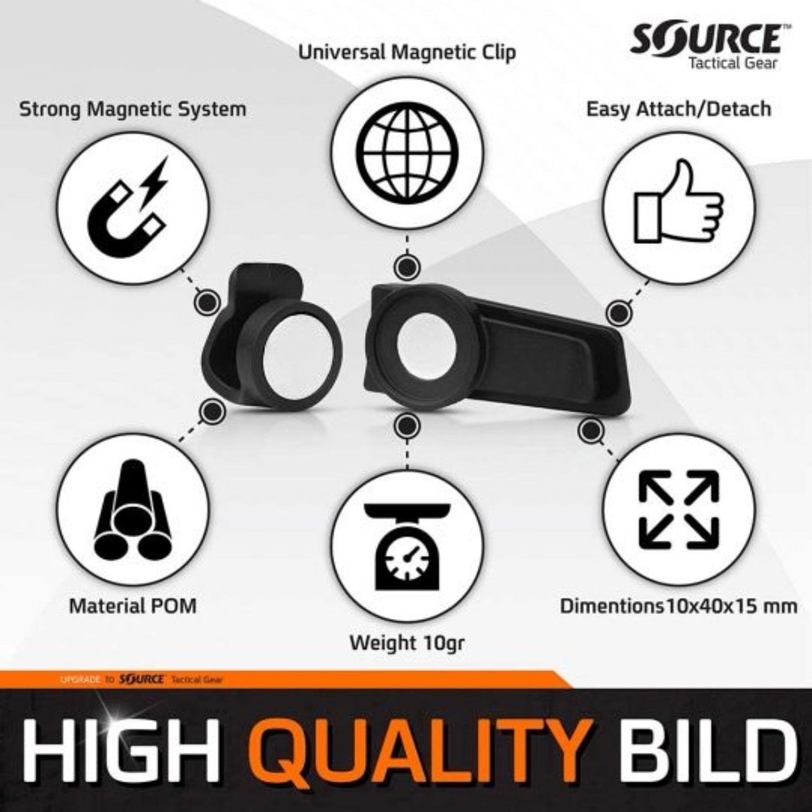 SOURCE TACTICAL GEAR MAGNETIC TUBE CLIP