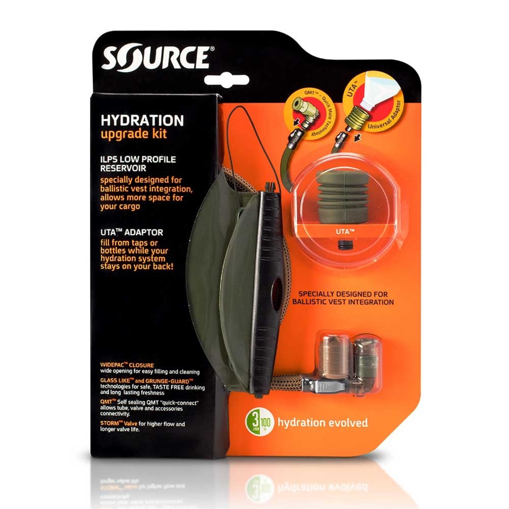SOURCE TACTICAL GEAR ILPS WITH UTA | LOW PROFILE HYDRATION BLADDER | 3L (100 OZ.)