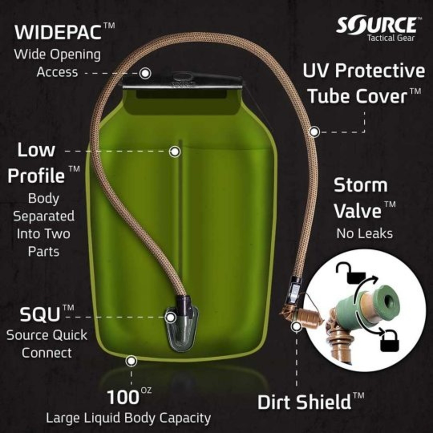 SOURCE TACTICAL GEAR WLPS 3L LOW PROFILE HYDRATION SYSTEM