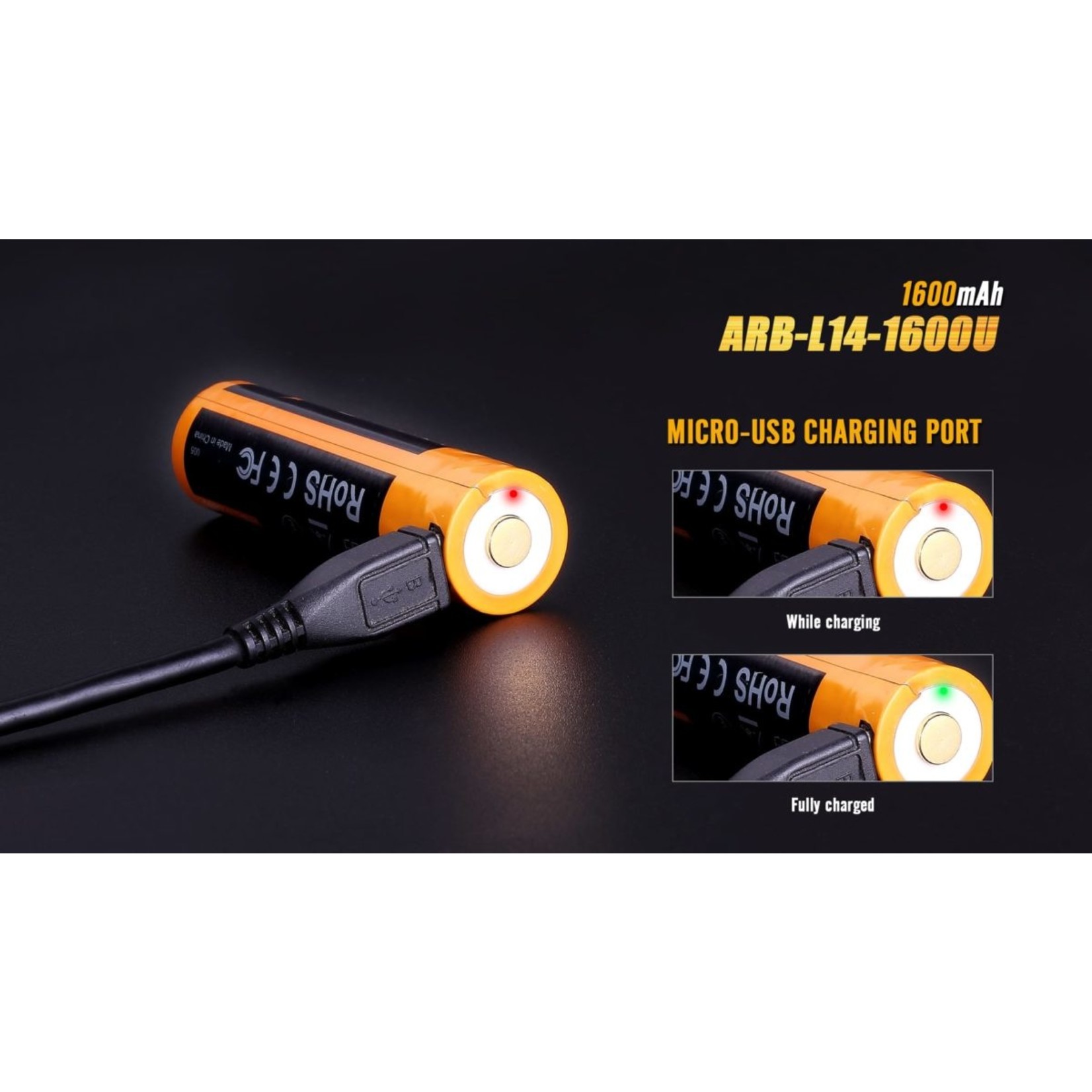 FENIX LIGHT ARB-L14-1600U BUILT-IN USB RECHARGEABLE BATTERY