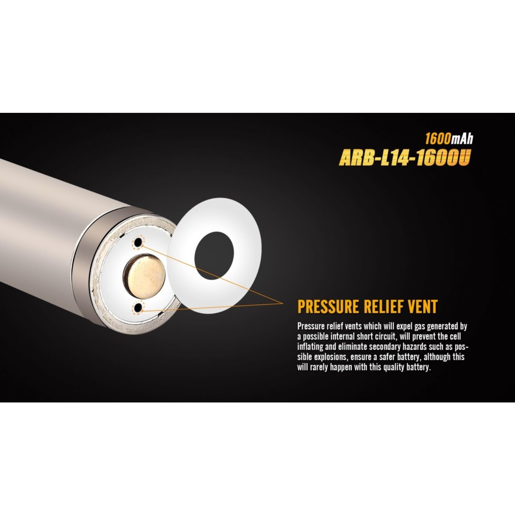 FENIX LIGHT ARB-L14-1600U BUILT-IN USB RECHARGEABLE BATTERY