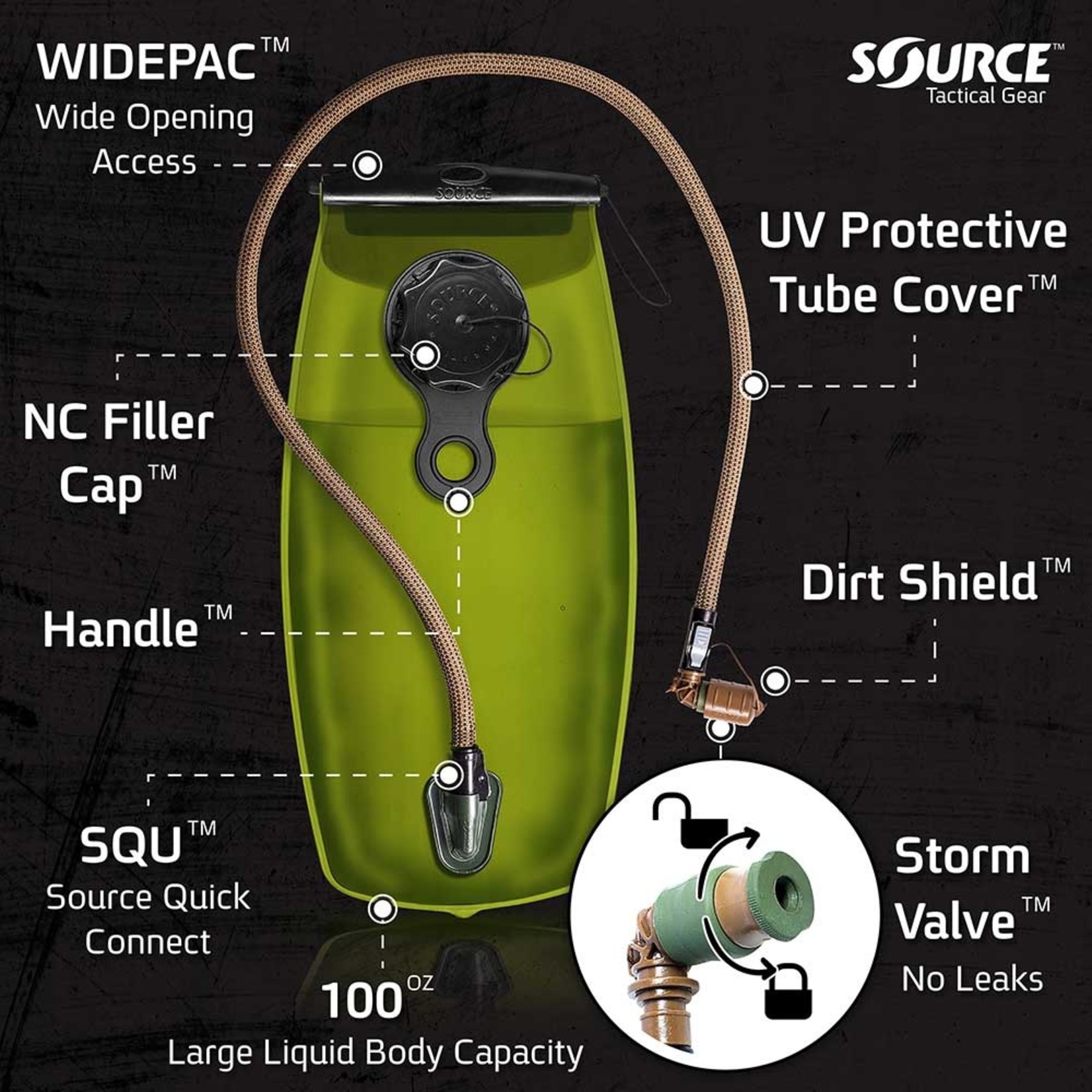 SOURCE TACTICAL GEAR WXP HYDRATION BLADDER | 3L (100 OZ.)