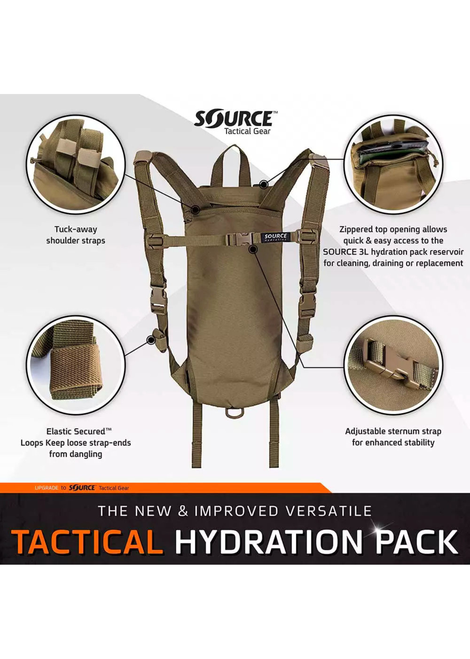 SOURCE TACTICAL GEAR TACTICAL HYDRATION PACK 3L  (100 oz.)