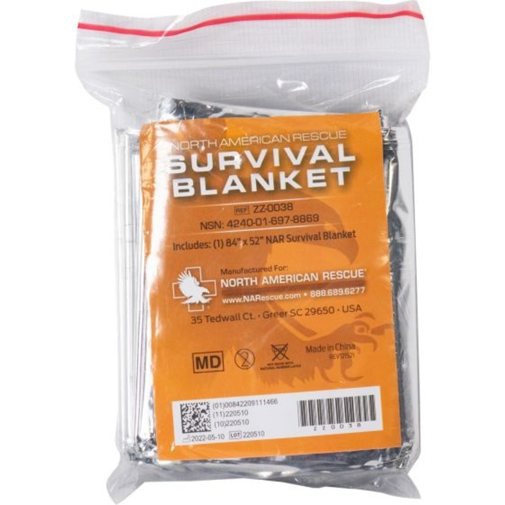 NORTH AMERICAN RESCUE SURVIVAL BLANKET
