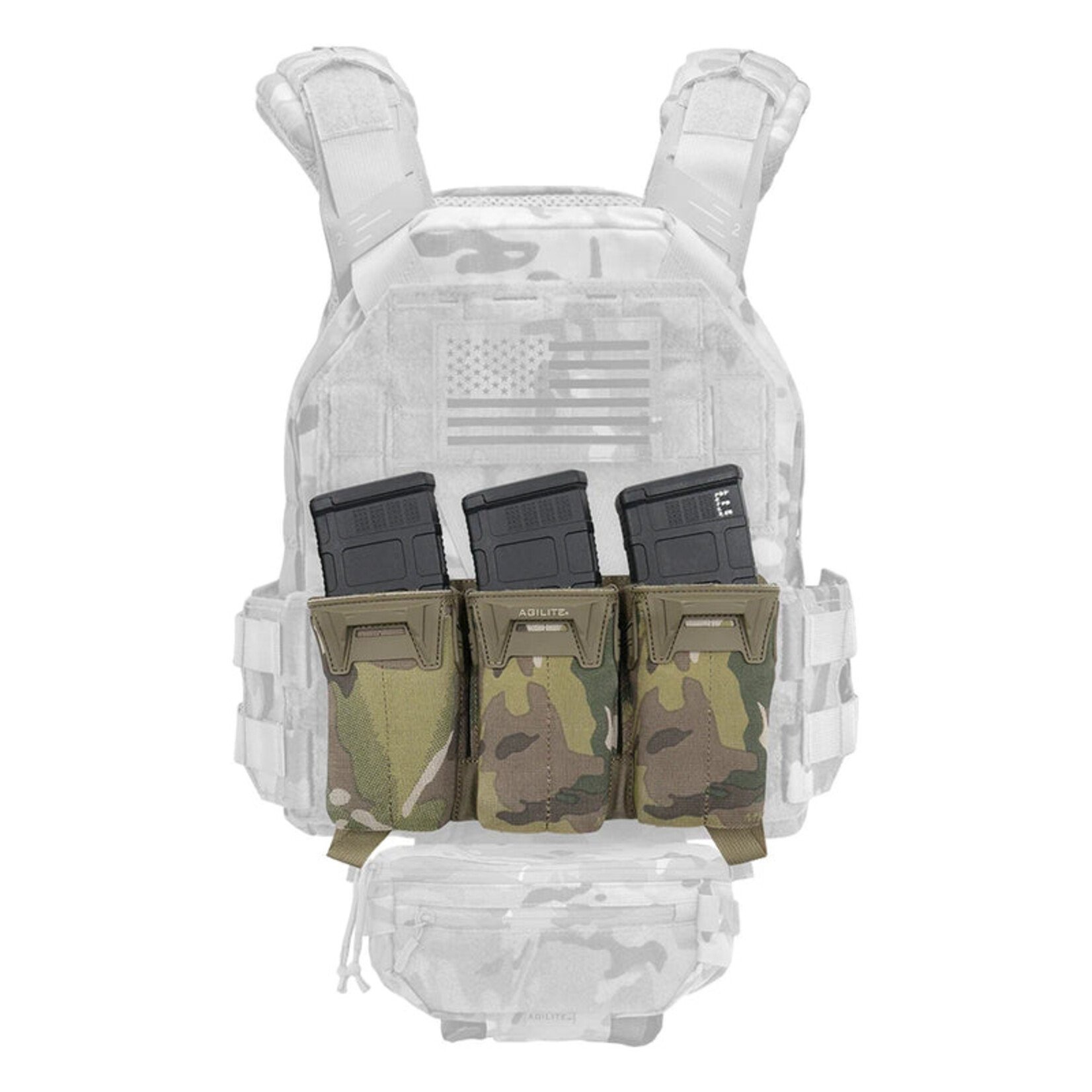 AGILITE PINCER PLACARD MULTI-CALIBER TRIPLE MAG POUCH - SDTAC