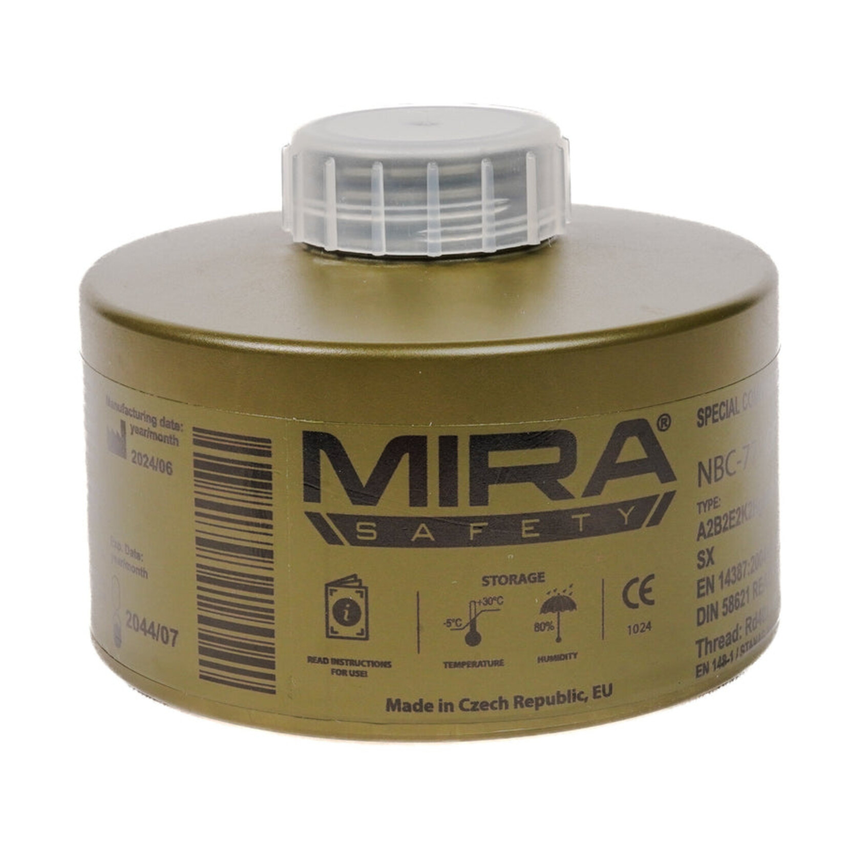 MIRA SAFETY CBRN GAS MASK FILTER NBC-77 SOF 40MM THREAD
