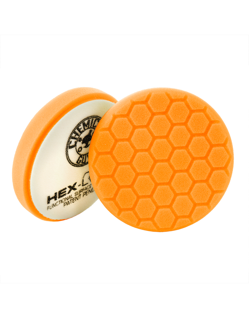 Hex-Logic BUFX_102HEX4 4'' Hex-Logic Pad Orange Medium-Heavy Cut Scratch & Swirl Remover Pad- (4''Inch)