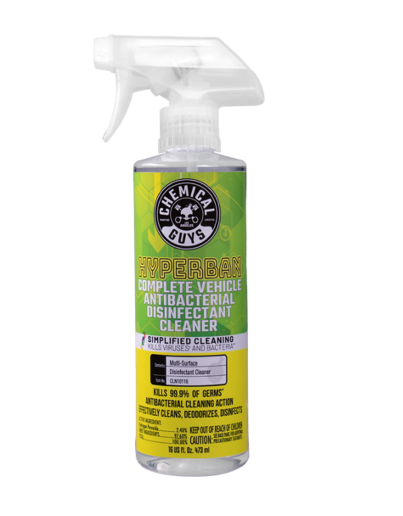 Chemical Guys CLN10116 - HyperBan Complete Vehicle Antibacterial Disinfectant Cleaner (16 oz)