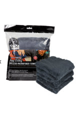 Chemical Guys MIC34703 - Happy Ending Ultra Plush Edgeless Microfiber Towel, Black 16" x 16" (3 Pack)
