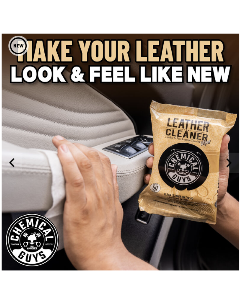 Chemical Guys PMWSPI20850 - Leather Cleaner Wipes (50 ct)