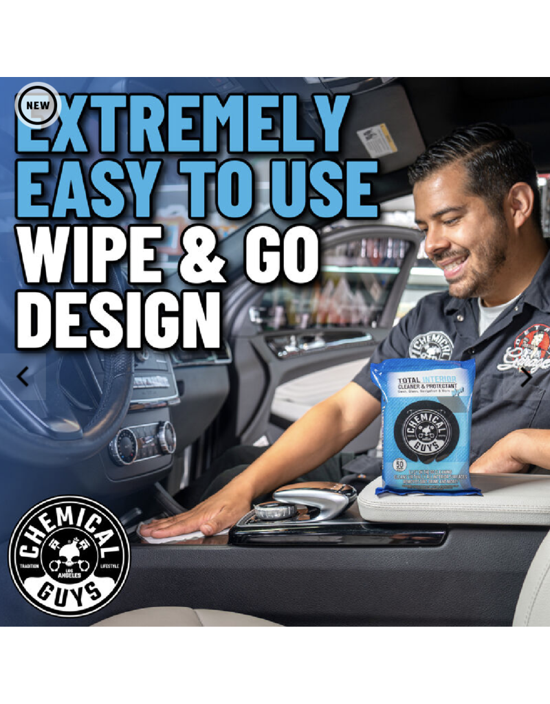 Chemical Guys PMWSPI22050 - Total Interior Cleaner & Protectant Wipes (50 ct)