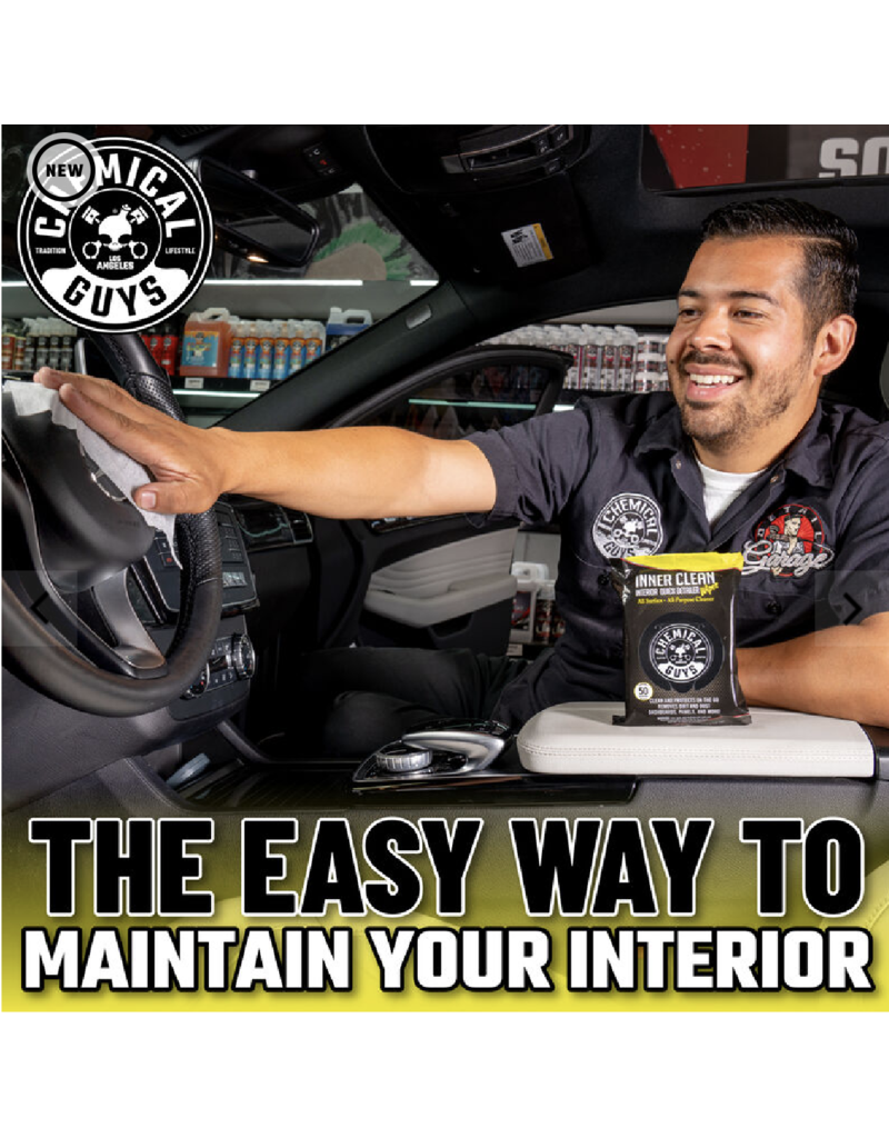 Chemical Guys PMWSPI66350 -InnerClean Interior Quick Detailer & Protectant Wipes (50 ct)