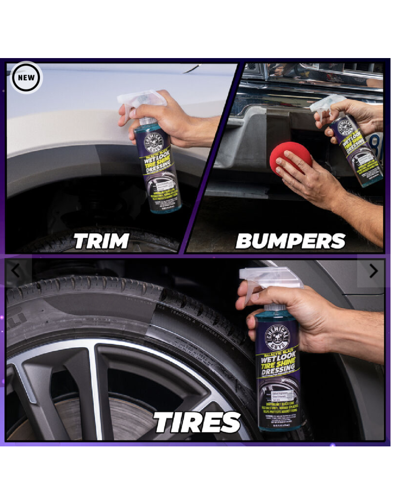 TVD11816 Galactic Black Wet Look Tire Shine Dressing (16 oz) Detail Garage Alpharetta