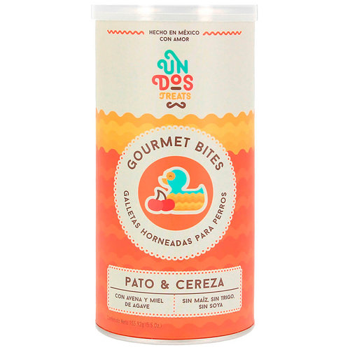 Un Dos Treats Canine Premios Gourmet Bites Galletas Horneadas Pato Y Cereza 156 g Un Dos Treats Canine Premios Gourmet Bites Galletas Horneadas Pato Y Cereza 156 g