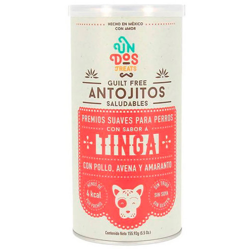 Un Dos Treats Canine Premios Guilt Free Antojitos Saludables Tinga 156 g Un Dos Treats Canine Premios Guilt Free Antojitos Saludables Tinga 156 g