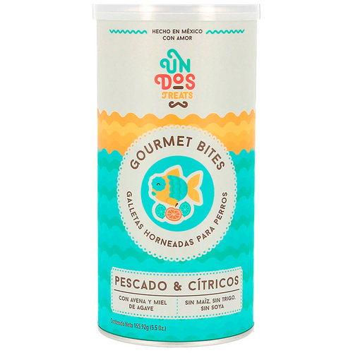 Un Dos Treats Canine Premios Gourmet Bites Galletas Horneadas Pescado Y Cítricos 156 g Un Dos Treats Canine Premios Gourmet Bites Galletas Horneadas Pescado Y Cítricos 156 g