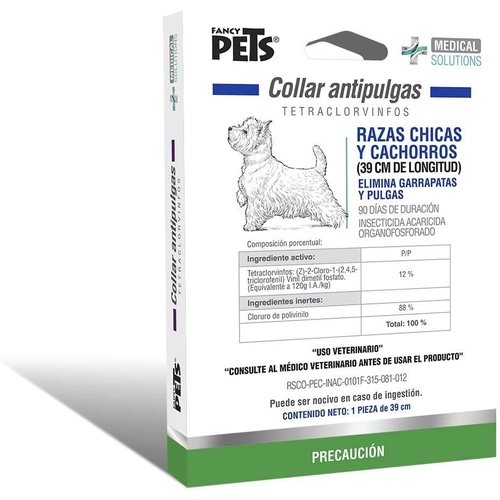 Fancy Pets Soluciones Médicas Canine Collar Antipulgas P/Razas Chicas y Cachorros 39 cm Fancy Pets Soluciones Médicas Canine Collar Antipulgas P/Razas Chicas y Cachorros 39 cm