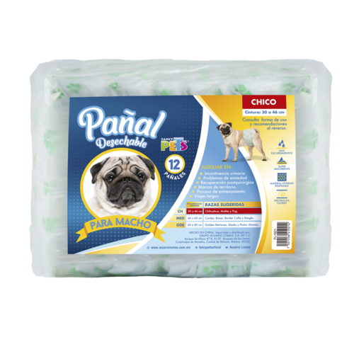 Fancy Pets Pañal Para Perro Macho - 12 Pza Fancy Pets Pañal Para Perro Macho - 12 Pza