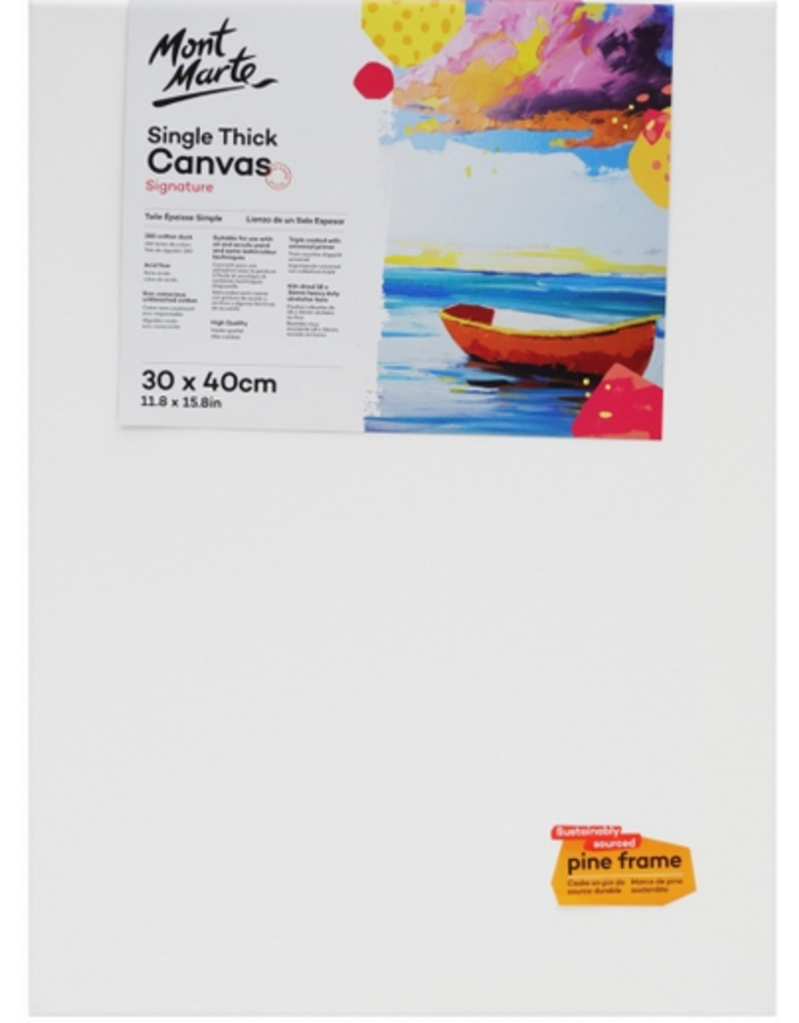 8x Mont Marte Studio Canvas Single Thick 22.9x12.7cm Mini Canvases