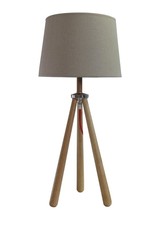 Timber Lamp with Shade on Three Timber Legs