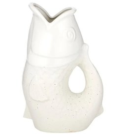 Fabian Fish Ceramic Vase 15x23.5cm White