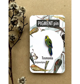 Green Rosella LAPEL PIN Bird Tasmania Parrot Tassie Icons Collection Pigment Pins