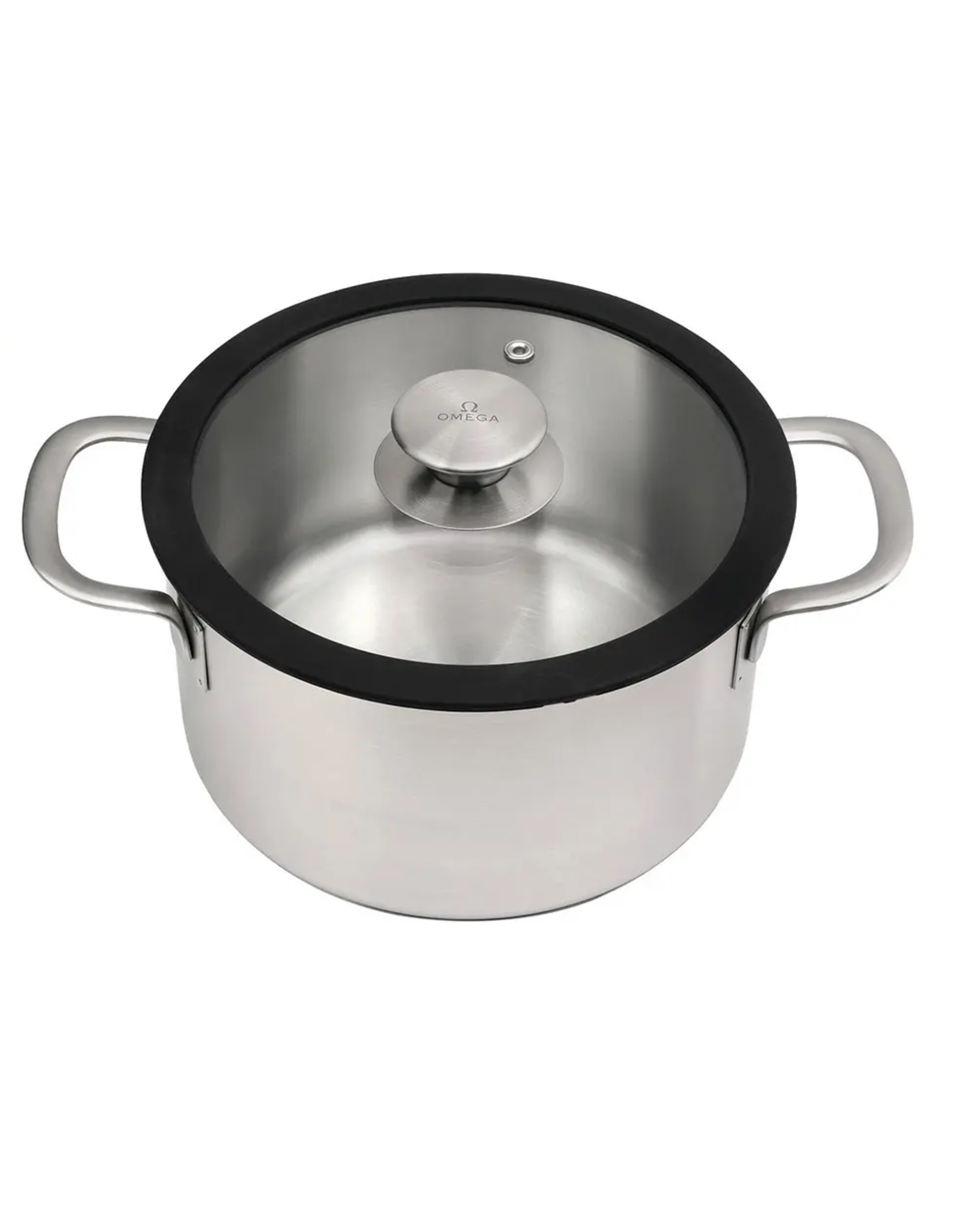Omega Omega Casserole 20cm Stainless Steel with Glass Lid