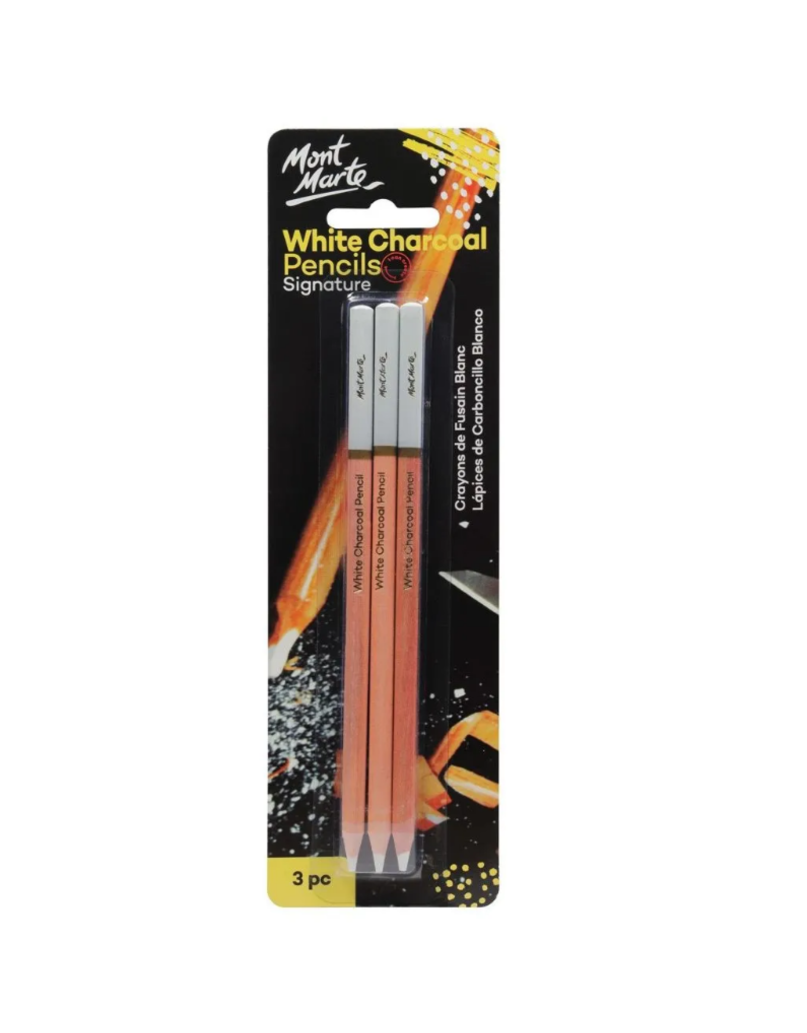 MM White Charcoal Pencils  3pc