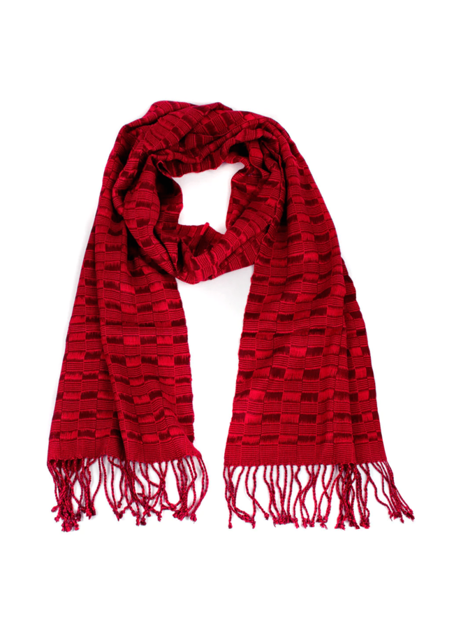 Handwoven Scarf in Red