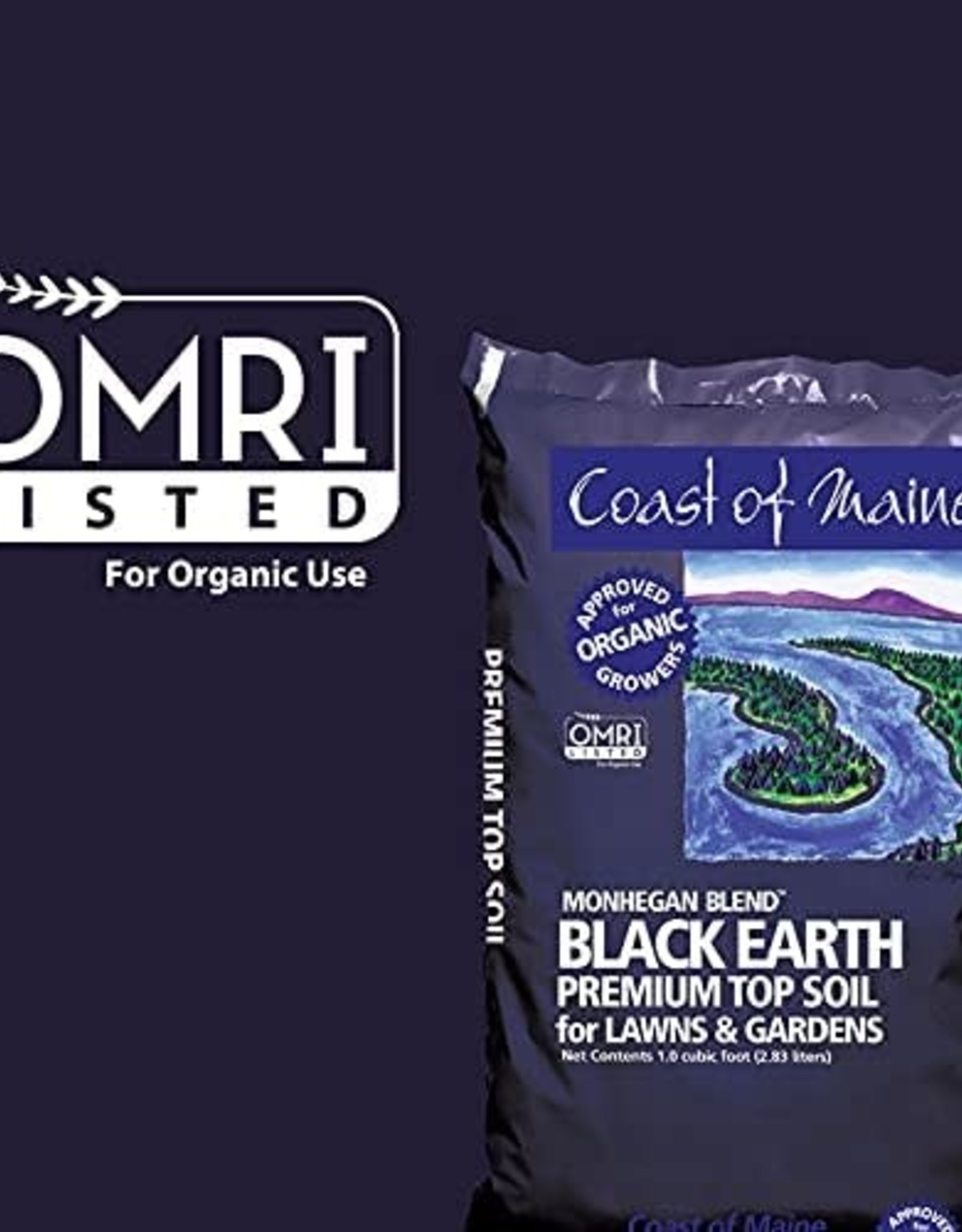 Coast of Maine Coast of Maine Monhegan Blend Organic and Natural Black Earth Lawn Soil  (1Cuft Bag)