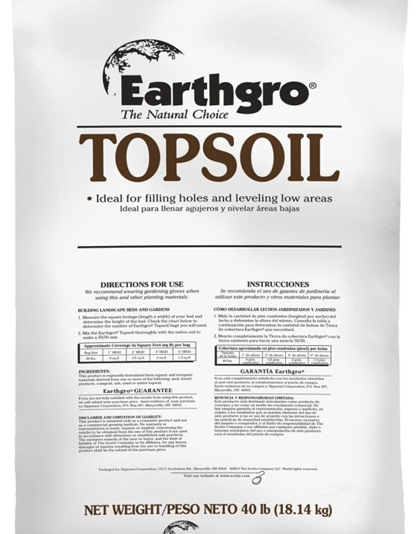 Earthgro Earthgro Topsoil 40# Bag