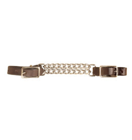 Leather Curb Dbl Chain 5/8"