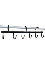 Intrepid International Rack 6 Hook Swivel Black