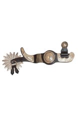 Black Steel Show Spurs with Silver Concho with Jingle Bob