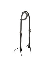 Weaver Headstall Leather Flat Sliding Ear Black
