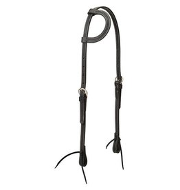 Weaver Headstall Leather Flat Sliding Ear Black