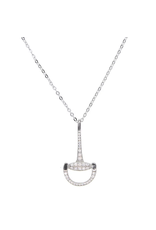 Necklace Sterling Silver & CZ Snaffle Bit