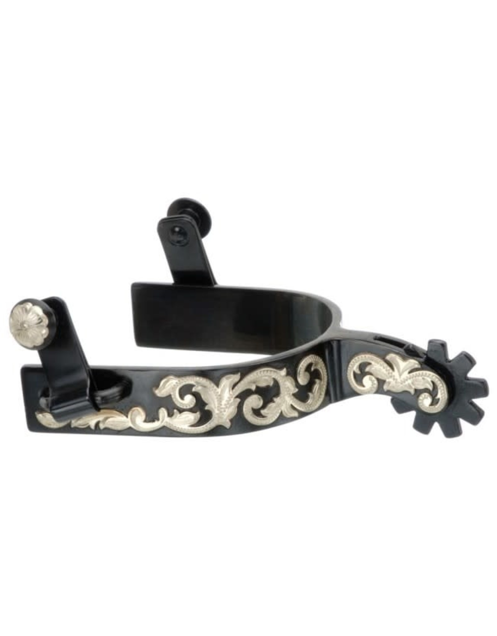 Kelly Silver Star Spur Black Steel with Floral Silver Design