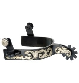 Kelly Silver Star Spur Black Steel with Floral Silver Design