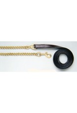 Royal King Leather Lead with Chain Dark Oil 1" Brass