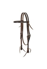 Turquoise Cross Skirting Leather Browband Headstall Dark Oiled