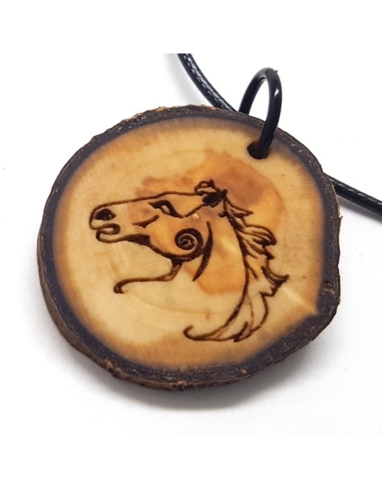 Celtic Horse Wooden Pendant Necklace, Animal Symbol