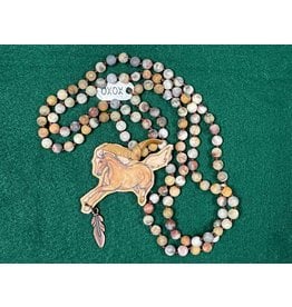XOXO Art and Co. Necklace Wild & Free Pony 36" Knotted Jasper