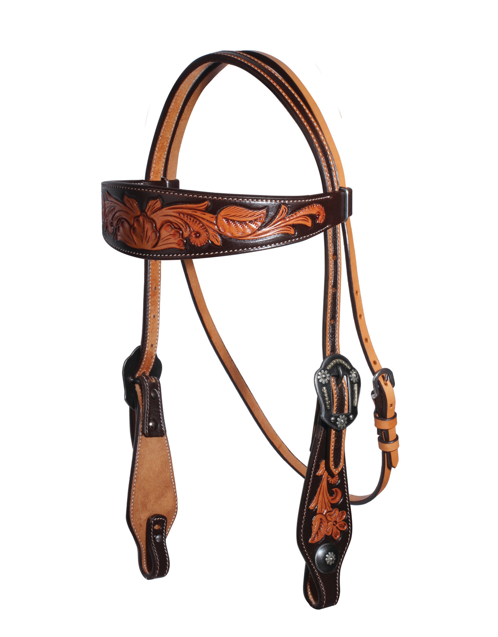 Professionals Choice Headstall Chocolate Floral Browband